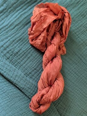 Real Genuine 100% Silk Copper Scarf Sari Shawl Pashmina